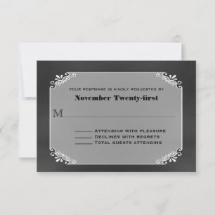 Rustige Chalk Board Wedding RSVP-kaart RSVP Kaartje