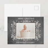 Rustige  Chalkboard-foto voor kerst Feestdagenkaart (Voorkant / Achterkant)