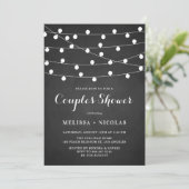 Rustige Chalkboard String Lights Couples Shower Kaart (Staand voorkant)