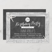 Rustige Chalkboard Wood met rotshaarvis, zaterdag Kaart (Voorkant / Achterkant)