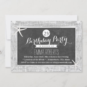 Rustige Chalkboard Wood met rotshaarvis, zaterdag Kaart