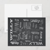 Rustige Chalkboardnaam Collage Briefkaart (Voorkant / Achterkant)