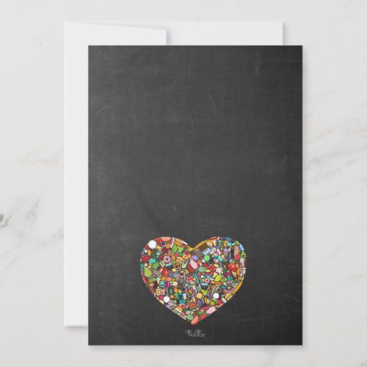 Rustige Chalkbokarbondeparen keukenschoenenpartij Kaart (Achterkant)