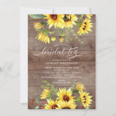 Rustige Cheerful Yellow Sunflower Bridal Tea Kaart (Voorkant)