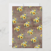 Rustige Cheerful Yellow Sunflower Bridal Tea Kaart (Achterkant)