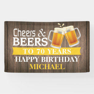 Rustige Cheers and Beers Happy 70th Birthday Yello Spandoek
