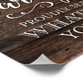 Rustige Chic BAR OPEN Party Sign Print (Hoek)