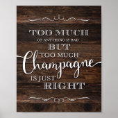 Rustige Chic CHAMPAGNE QUOTE Sign Print (Voorkant)
