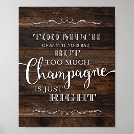 Rustige Chic CHAMPAGNE QUOTE Sign Print