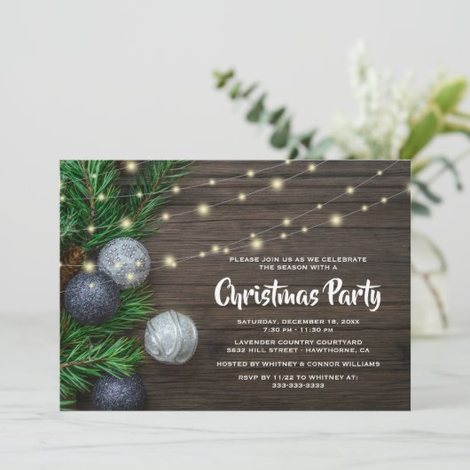 Rustige Chic Corporate Kerstparty Kaart (Staand voorkant)