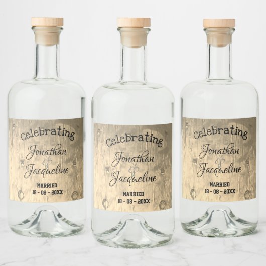 Rustige Chic Custom Wedding Liquor Bottle-labels Likeurfles Etiket (Flessen)