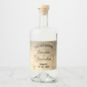 Rustige Chic Custom Wedding Liquor Bottle-labels Likeurfles Etiket (Voorkant)