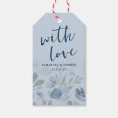 Rustige Chic Dusty Blue Wedding Favor Gift Labels Cadeaulabel (Voorkant)