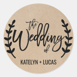 Rustige Chic Faux Kraft Wedding Envelope zegels