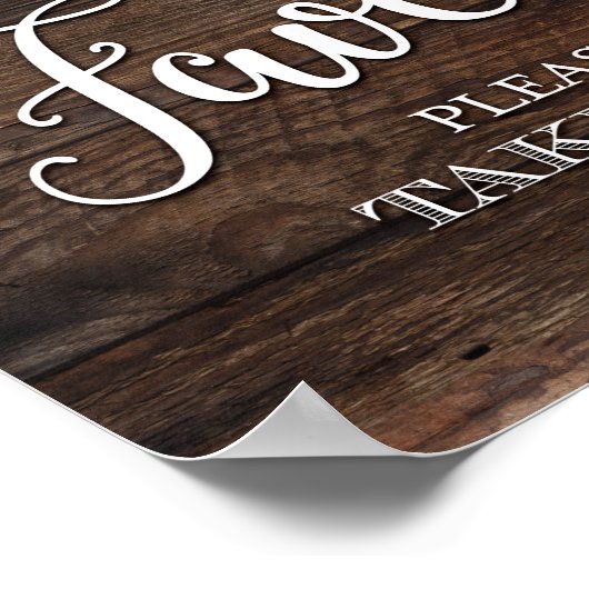 Rustige Chic FAVORS Sign Print (Hoek)