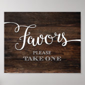 Rustige Chic FAVORS Sign Print (Voorkant)