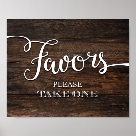 Rustige Chic FAVORS Sign Print (Voorkant)
