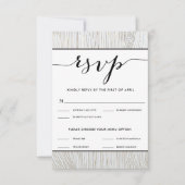 Rustige Chic Gold Wood Wedding RSVP-menuopties RSVP Kaartje (Voorkant)