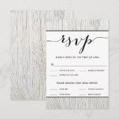 Rustige Chic Gold Wood Wedding RSVP-menuopties RSVP Kaartje (Voorkant / Achterkant)