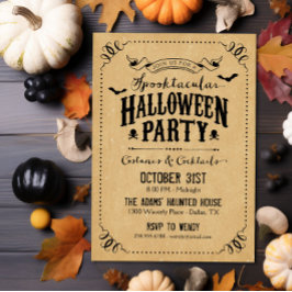 Rustige Chic Spooktacular Halloween Party Kaart