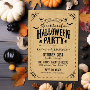 Rustige Chic Spooktacular Halloween Party Kaart