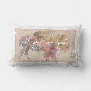 rustige chic voegt je eigen quote bison art toe kussen