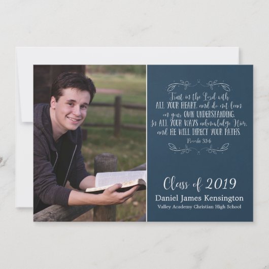 Rustige Christelijke Bijbelverse Afstuderen Foto Kaart (Voorkant)