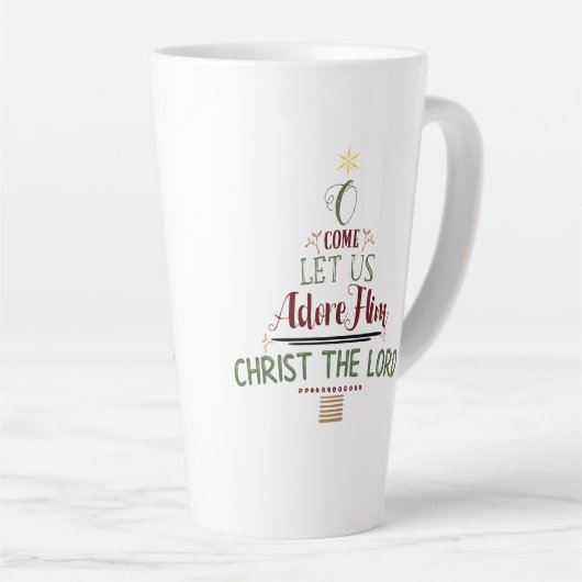 Rustige Christelijke kerstcaroltypografie Latte Mok (Rechterhoek)
