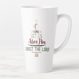 Rustige Christelijke kerstcaroltypografie Latte Mok