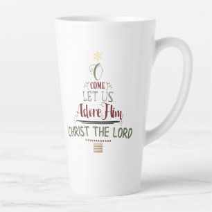 Rustige Christelijke kerstcaroltypografie Latte Mok