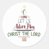 Rustige Christelijke kerstcaroltypografie Ronde Sticker (Voorkant)
