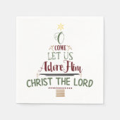 Rustige Christelijke kerstcaroltypografie Servet (Voorkant)