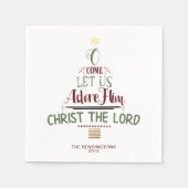 Rustige Christelijke kerstcaroltypografie Servet (Voorkant)