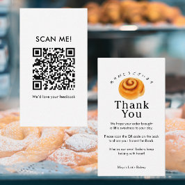 Rustige Cinnamon Roll Laat een Review QR Code Visitekaartje