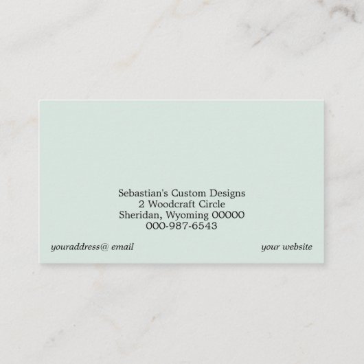 Rustige Cirkelzaag — QR-code voor ambachtsman Visitekaartje (Achterkant)