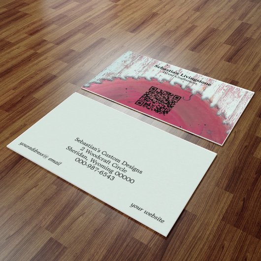 Rustige Cirkelzaag — QR-code voor ambachtsman Visitekaartje