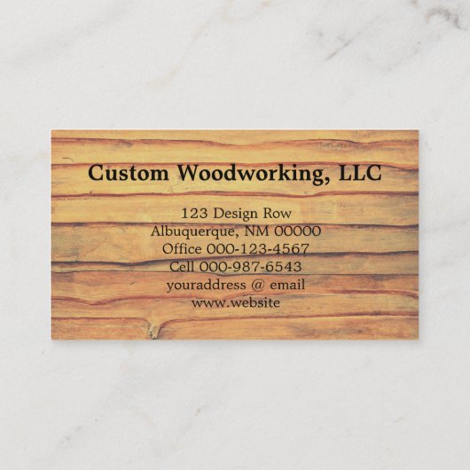 Rustige cirkelzaag visitekaartje (Achterkant)