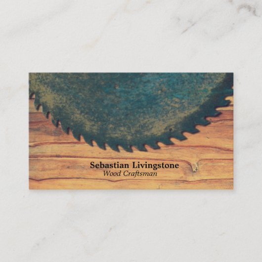 Rustige cirkelzaag visitekaartje (Voorkant)