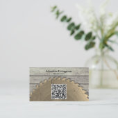 Rustige Cirkelzagen Carpentry QR Code Front Visitekaartje (Staand voorkant)