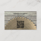 Rustige Cirkelzagen Carpentry QR Code Front Visitekaartje (Voorkant)