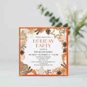 Rustige Citrus Oranje Waterverf Holiday Party Kaart (Staand voorkant)