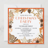 Rustige Citrus Oranje Waterverf kerstfeest Kaart (Voorkant)