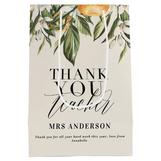 Rustige citrusvruchten oranje botanisch bedankt, l medium cadeauzakje (Achterkant)