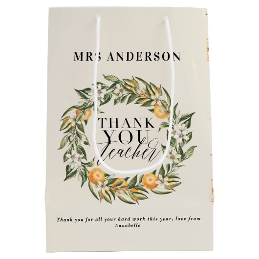 Rustige citrusvruchten oranje botanisch bedankt le medium cadeauzakje (Achterkant)