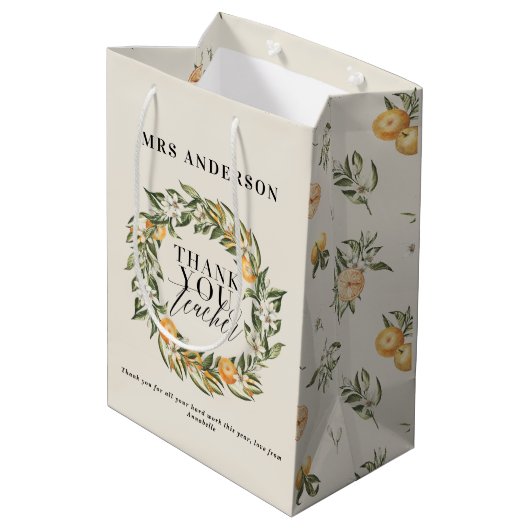 Rustige citrusvruchten oranje botanisch bedankt le medium cadeauzakje (Achterkant Gekanteld)