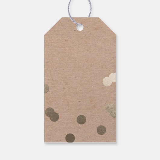 Rustige Confetti Kraft en Gold Cadeaulabel (Achterkant)