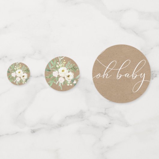 Rustige Confetti van Baby shower en witte olie (Achterkanten)