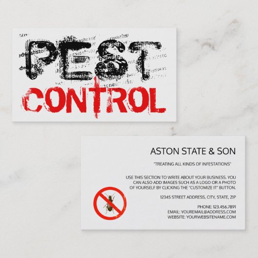 Rustige controle visitekaartje (Voorkant / Achterkant)