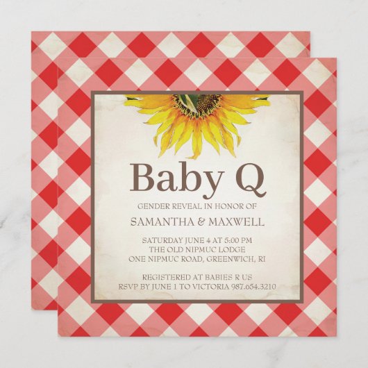 Rustige controleur Geslacht Rood Baby shower onthu Kaart (Voorkant / Achterkant)