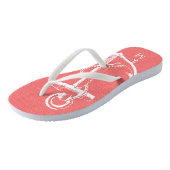 Rustige Coral  Anchor Monogram Teenslippers (Schuin)